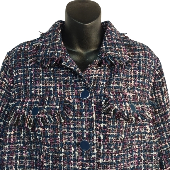 Draper's& Damon's Multi Colors Tweed Blazer Jacket Size PL NWOT - Picture 3 of 9